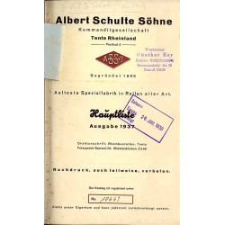 Albert Schulte Söhne, Kommanditgesellschaft, Tente Rheinland [...] Aelteste Spezialfabrik in Rollen aller Art. Hauptliste Ausgab