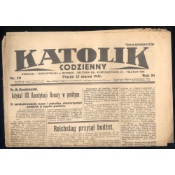 Katolik Codzienny. R.34 (1931). Nr 70 (27 III 1931)
