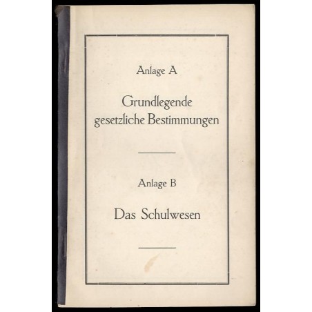 Anlage A: Grundlegende gesetzliche Bestimmungen Anlage B: Das Schulwesen