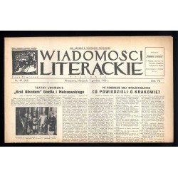 Wiadomości Literackie. Tygodnik. R.7 (1930). Nr 49 (362) (7 grudnia 1930)