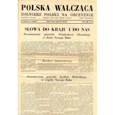 Polska Walcząca - Żołnierz polski na obczyźnie. Fighting Poland. Weekly for the Polish Forces. R.3 (1941). Nr 2 (11 stycznia 194