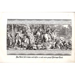 Die Wandgemaelde des Landgrafensaales auf der Wartburg von Moritz von Schwind, in Holzschnitt ausgeführt von August Gaber