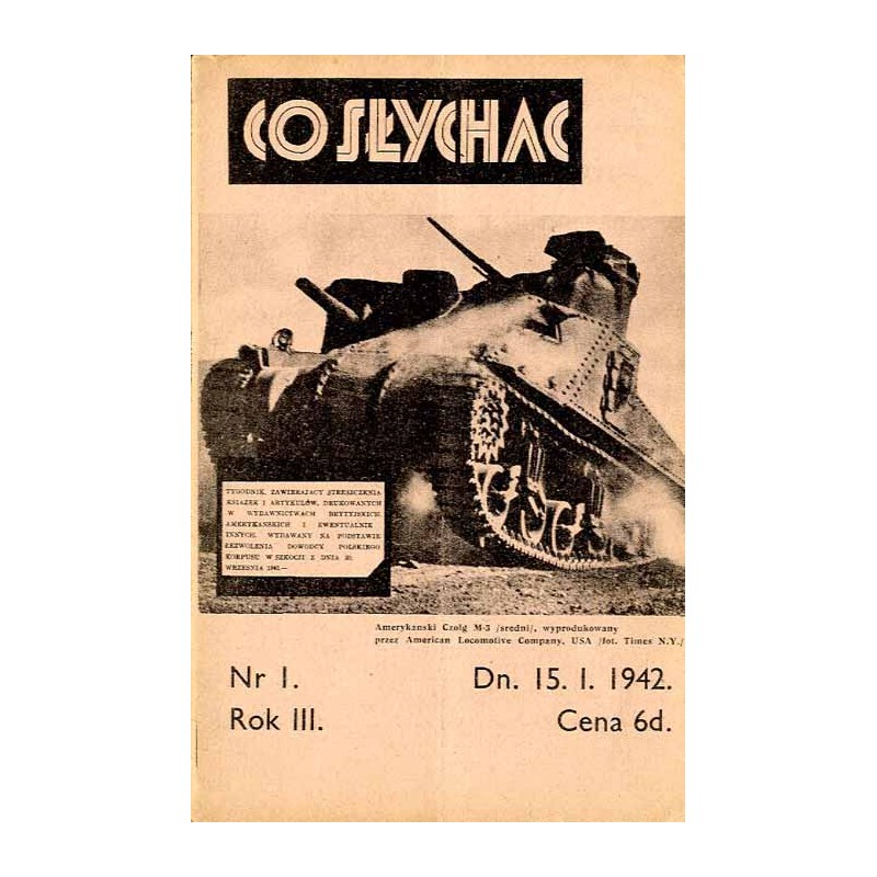 Co Słychać. R.3 (1942). Nr 1 (15.I.1942)