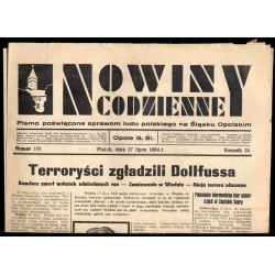 Nowiny Codzienne. Pismo poświęcone sprawom ludu polskiego na Śląsku Opolskim. R.24 (1934). Nr 168 (27 lipca 1934)