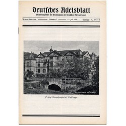 Deutsches Adelsblatt. 9. Jahrgang (1970). Nr 7 (15 VII 1970) [Schloß Elmarshausen bei Wolfhagen]