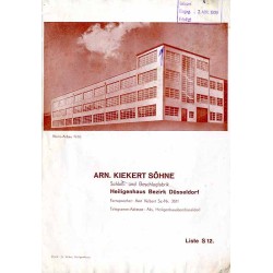 Solid-Beschläge. Für Reichsbauten. Arn. Kiekert Söhne. Schloß- und Beschlagfabrik Heiligenhaus Bezirk Düsseldorf. Liste S 12