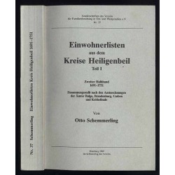 Einwohnerlisten aus dem Kreise Heiligenbeil. T.1. Cz.2 1691-1751