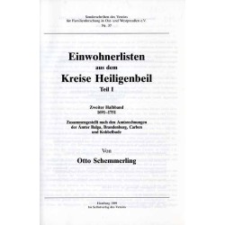 Einwohnerlisten aus dem Kreise Heiligenbeil. T.1. Cz.2 1691-1751