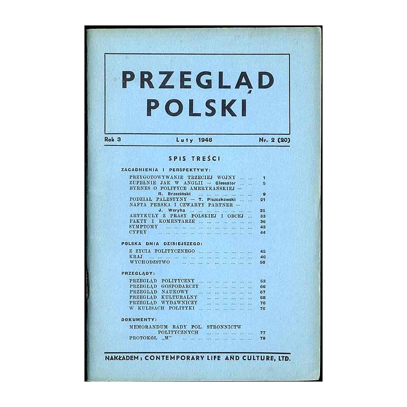 Przegląd Polski. R.3 (1948). Nr 2 (20) (Luty 1948)