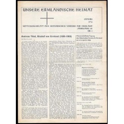 Unsere Ermländische Heimat. Mitteilungsblatt des Historischen Vereins für Ermland. 22. Jahrgang (1976). Nr. 1 2/3 4 (komplet)