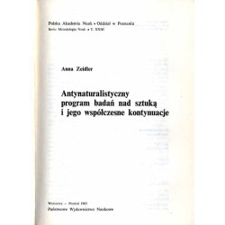 Antynaturalistyczny program badań nad sztuką i jego współczesne kontynuacje