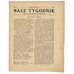 Nasz Tygodnik. Pismo ilustrowane społeczno-literackie. R.1 (1924). Nr 13 (30 sierpnia 1924)