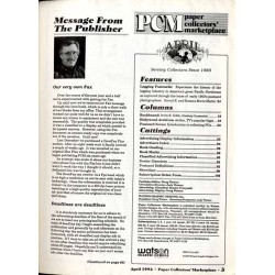 PCM Paper, Collectors' Marketplace. Vol.11 (1993). Nr 4 (April 1993)
