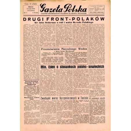 Gazeta Polska. Dziennik informacyjny Polaków na Bliskim Wschodzie. R.3 (1943). Nr 105 (544) (5 maja 1943)