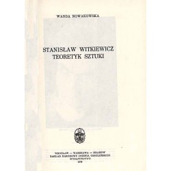 Stanisław Witkiewicz teoretyk sztuki