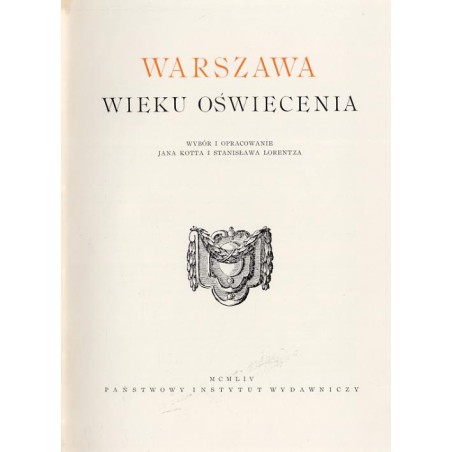 Warszawa wieku oświecenia