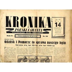 Kronika Polski i Świata. Ilustrowane pismo tygodniowe. R.2 (1939). Nr 20 (14 maja 1939)