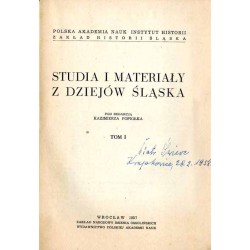 Studia i Materiały z Dziejów Śląska. T.1 (1957)