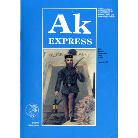 Ak Express. Größte deutsche Fachzeitschrift für Ansichtskarten-, Heimat-, Motiv- und Forschungssammler. (1996). Nr 80 (Juli-Augu