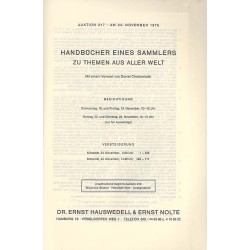 Antiquariatskatalog. Auktion 217: Handbücher eines Sammlers zu Themen aus aller Welt. Auktion 217