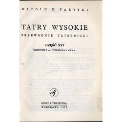 Tatry Wysokie. Przewodnik taternicki. Cz. 16: Rozdziele - Czerwona Ławka