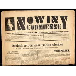 Nowiny Codzienne. Pismo poświęcone sprawom ludu polskiego na Śląsku Opolskim. R.26 (1936). Nr 166 (23 lipca 1936)