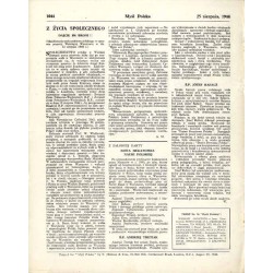 Myśl Polska. Dwutygodnik poświęcony życiu i kulturze narodu  Polish Thought. Fortnightly review. [R.4] (1944). Nr 76 (25 sierpn