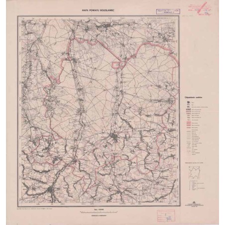 Mapa powiatu Bolesławiec. 1:100.000