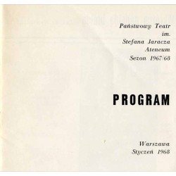 Państwowy Teatr im. Stefana Jaracza Ateneum. Sezon 1967/68. Program. Warszawa, styczeń 1968