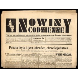 Nowiny Codzienne. Pismo poświęcone sprawom ludu polskiego na Śląsku Opolskim. R.26 (1936). Nr 224 (29 września 1936)
