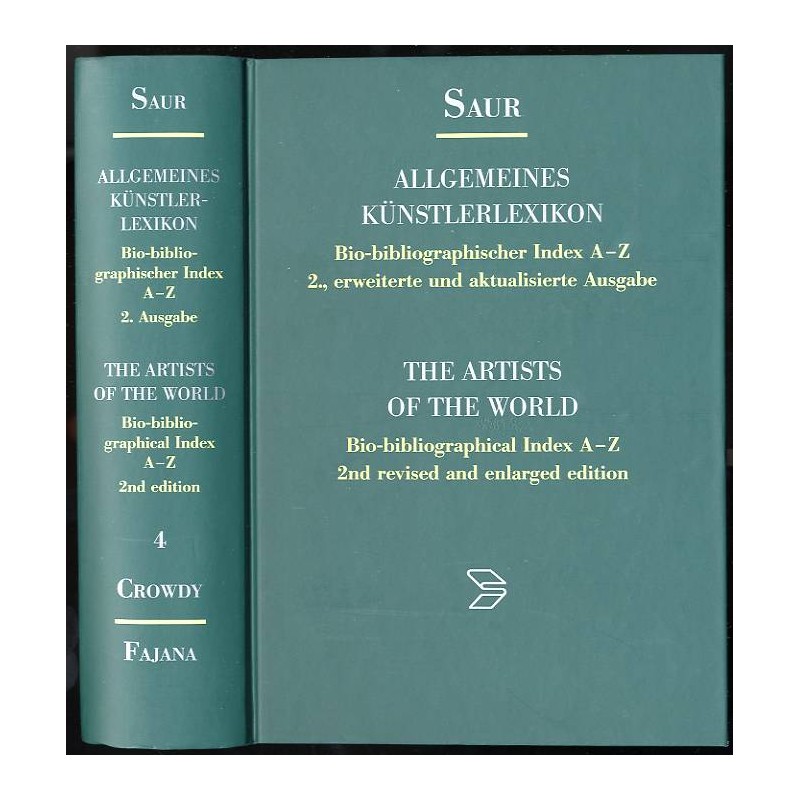 Saur Allgemeines Künstlerlexikon. Bio-bibliographischer Index A-Z. The artists of the world. Bio-bibliographical index A-Z. Ency