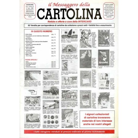 Il Messaggero della Cartolina. Notizie e offerte a cura della Intercard. R.12 (1999). Nr 6