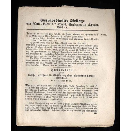 Extaordinaire Beilage zum Amts-Blatt der Königl. Regierung zu Oppeln. 1857. Stück 49