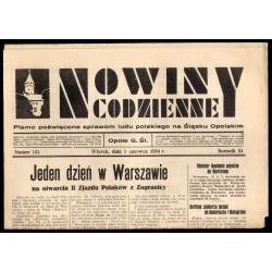 Nowiny Codzienne. Pismo poświęcone sprawom ludu polskiego na Śląsku Opolskim. R.24 (1934). Nr 124 (5 czerwca 1934)