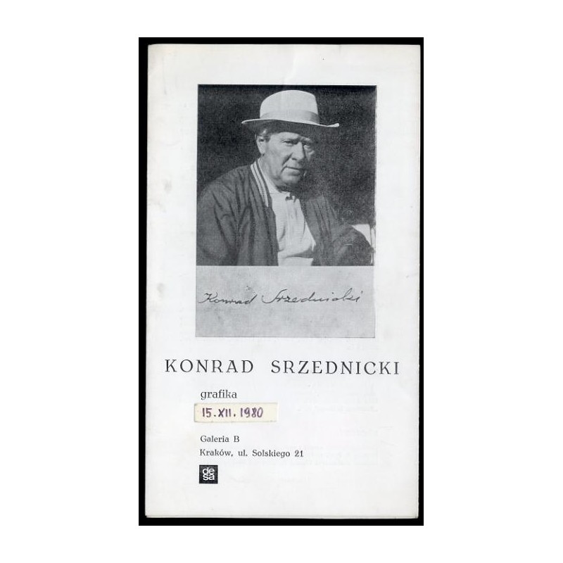 Konrad Srzednicki. Grafika [15.XII.1980]. Galeria B, Kraków