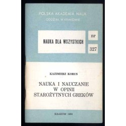 Nauka i nauczanie w opinii starożytnych Greków