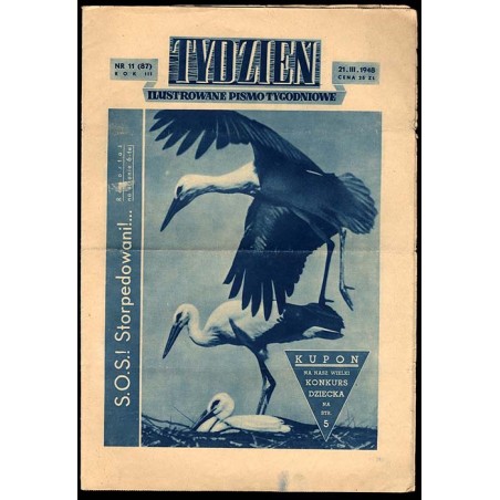 Tydzień. Ilustrowane pismo tygodniowe. R.3 (1948). Nr 11 (87) (21 marca 1948)