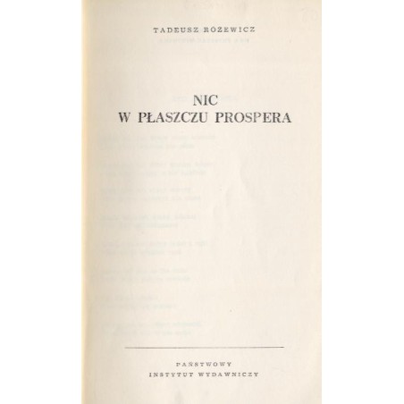 Nic w płaszczu Prospera