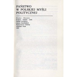 Państwo w polskiej myśli politycznej