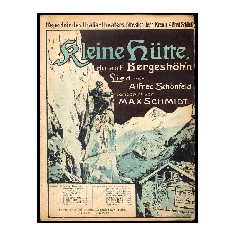 Kleine Hütte, Du auf Bergeshöhn. Lied