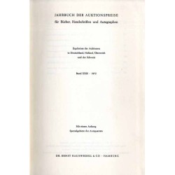 Jahrbuch der Auktionspreise für Bücher, Handschriften und Autographen. Ergebnisse der Auktionen in Deutschland, Holland, Österre