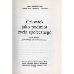 Człowiek jako podmiot życia społecznego