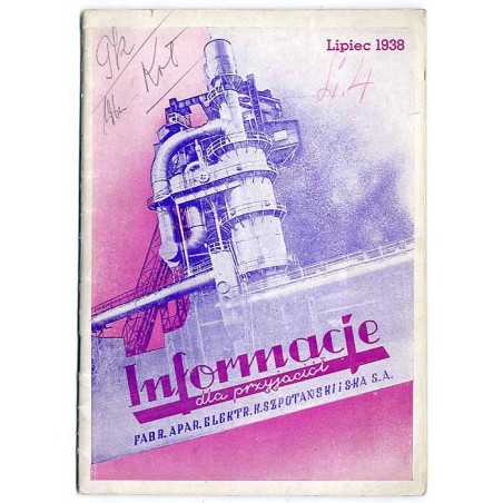 Informacje dla przyjaciół Fabr. Apar. Elektr. K. Szpotański i S-ka S.A., Warszawa, Kałuszyńska 4. 1938. Nr 3 (5)