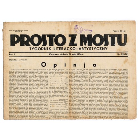 Prosto z Mostu. Tygodnik literacko-artystyczny. R.2 (1936). Nr 22 (76) (31 maja 1936)