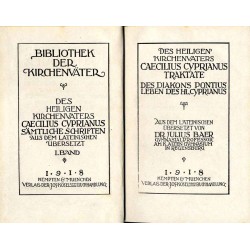 Bibliothek der Kirchenväter. Eine Auswahl Patristischer Werke in deutscher übersetzung. Reihe 1. B. 34: Des heiligen Kirchenvate