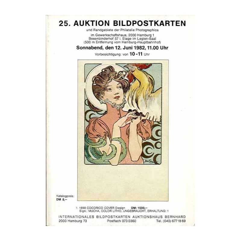 [Martin Bernhard] 25. Auktion Bildpostkarten und Randgebiete der Philatelie Photographica im Gewerkschaftshaus, 2000 Hamburg 1.