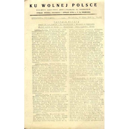 Ku Wolnej Polsce. Biuletyn codzienny Armii Polskiej na Wschodzie. (1943). Nr 313 (25 lipca 1943)