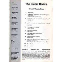 The Drama Review. Jewish Theatre Issue. Vol. 24 (1980). Nr 3 (T87) (September 1980)