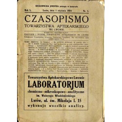 Czasopismo Towarzystwa Aptekarskiego we Lwowie. R. 50 (1934). Nr 1 (1 stycznia 1934)