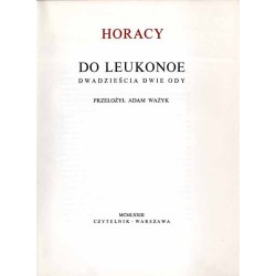 Do Leukonoe. Dwadzieścia dwie ody